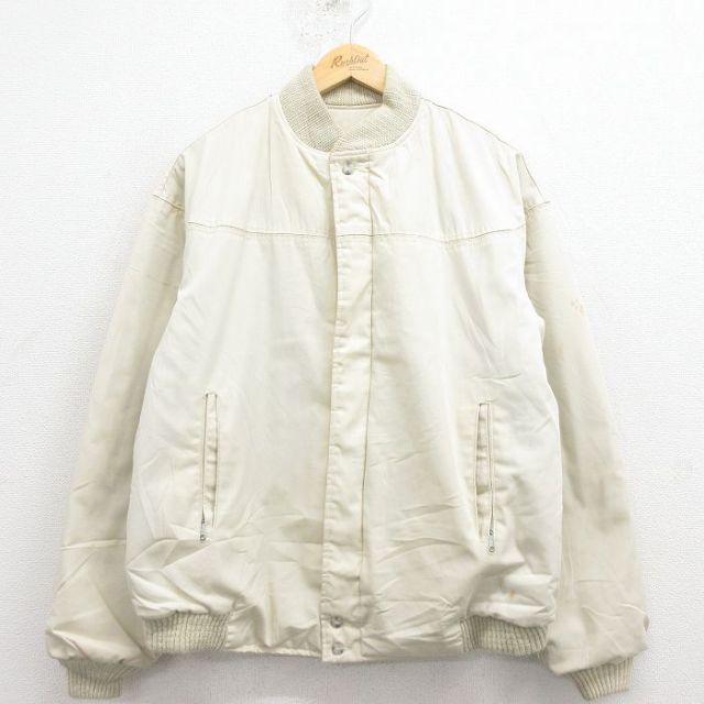 XL★古着 カタリナ 長袖 ダービー ジャケット メンズ 80年代 80s USA製 生成り 内側キルティング【spe】 25dec02