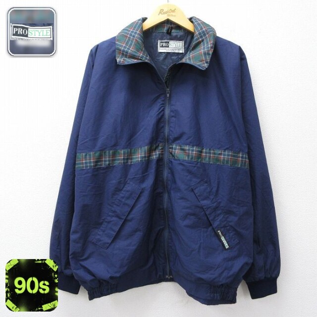 90s 長袖ジャケット ネイビー XL | 古着