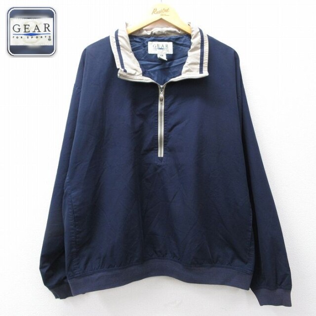 ハーフジップジャケット ネイビー XL | 古着