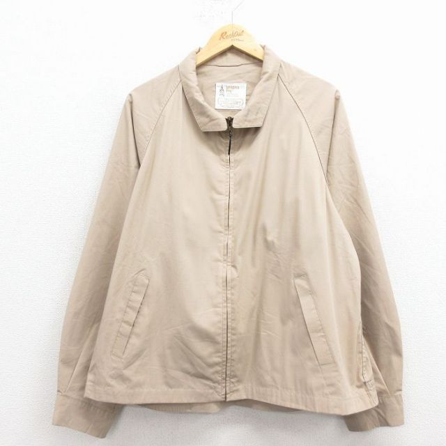 XL★古着 ロンドンフォグ 長袖 ジャケット スイングトップ メンズ 90年代 90s ラグラン ベージュ 25dec06