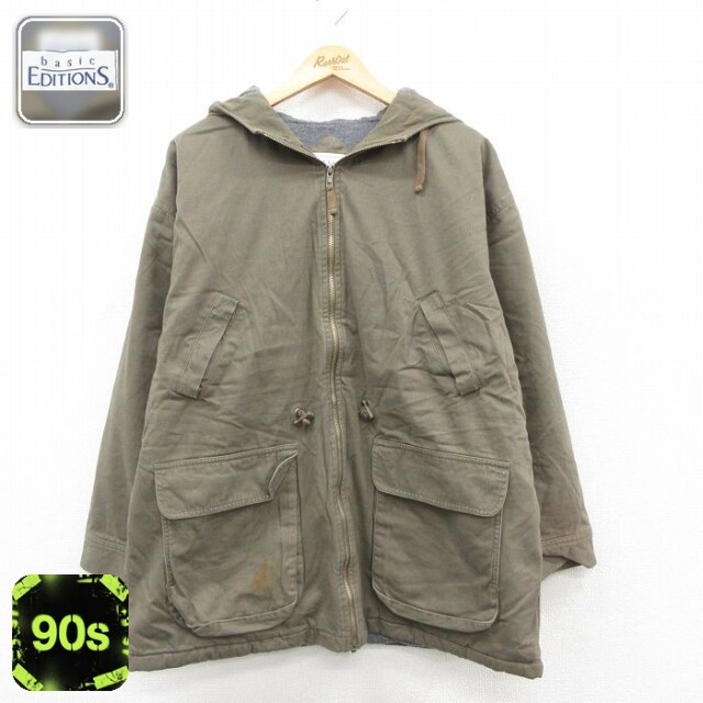 ベーシックエディションズ 90s 長袖パーカー グリーン L | 古着