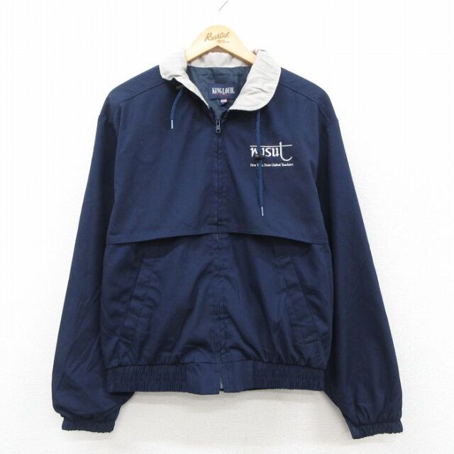 L★古着 キングルイ 長袖 ジャケット メンズ 90年代 90s nysut USA製 紺 25dec09