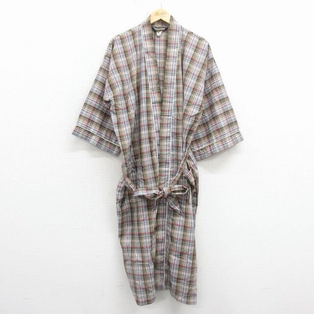 【20%OFF】ガウン 90s 長袖羽織 チェック グレー XL | 古着