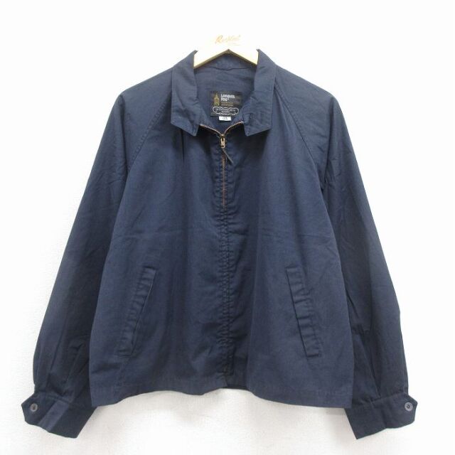 XL★古着 ロンドンフォグ 長袖 ジャケット スイングトップ メンズ 80年代 80s タロン 濃紺 25dec19