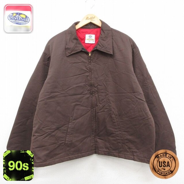 ワークジャケット 90s 内側キルティング ブラウン XL | 古着