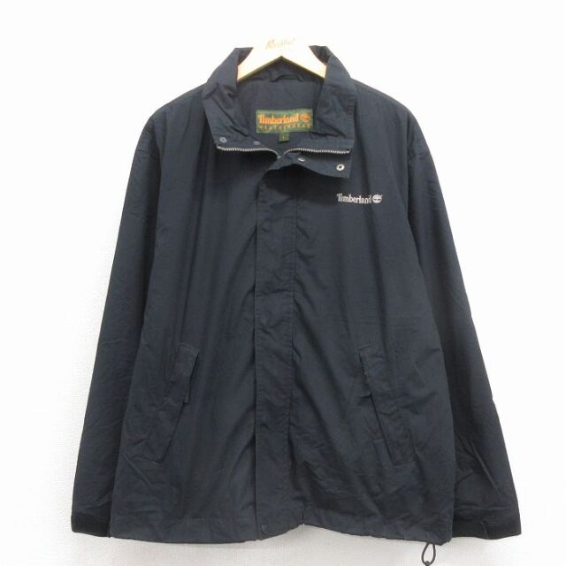 XL★古着 ティンバーランド 長袖 ジャケット メンズ 90年代 90s ワンポイントロゴ 大きいサイズ 黒 25dec19