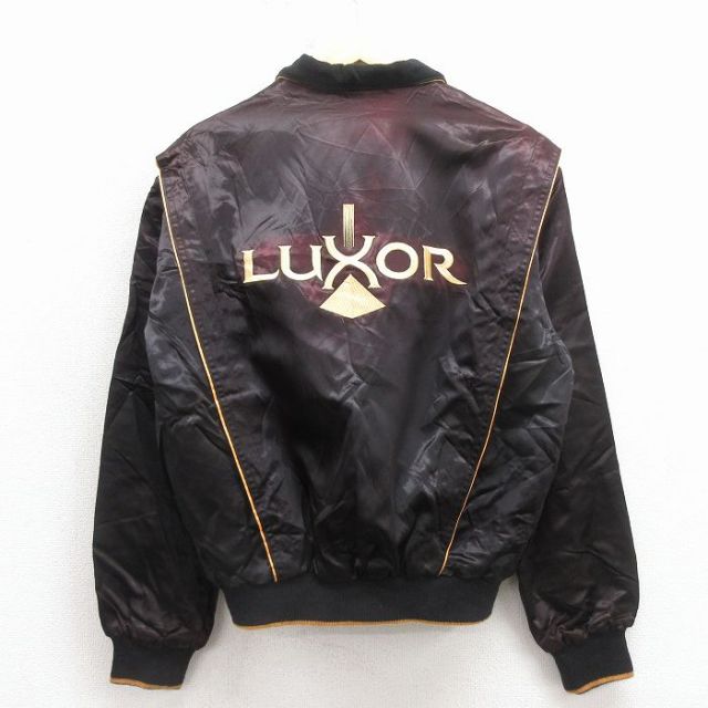 L★古着 長袖 ジャケット メンズ 90年代 90s LUXOR 刺繍 USA製 黒 25dec26