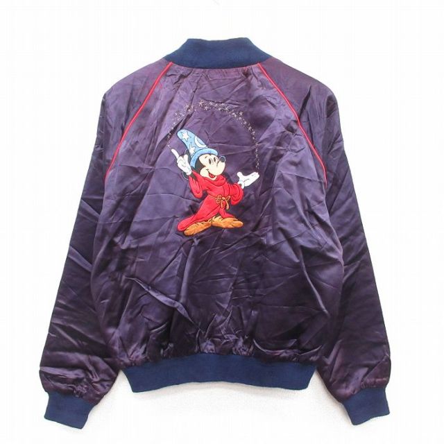 ヴィンテージ　ディズニー ファンタジア サテンジャケット　ミッキー 80年代 80s ミッキーマウス ファンタジア ブルゾン ディズニー