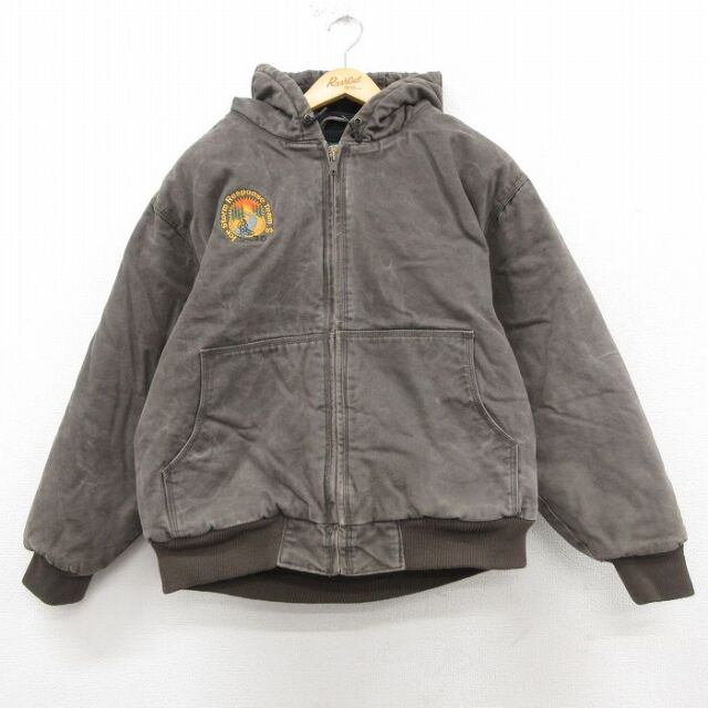 XL★古着 カベラス 長袖 ジャケット パーカー メンズ 00年代 00s Ice Storm ダック地 大きいサイズ コットン グレー系 内側キルティング【spe】 26jan09