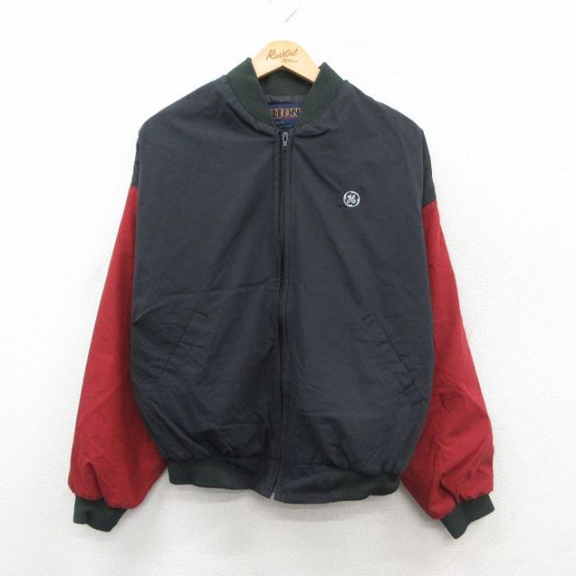 L★古着 ヒルトン 長袖 ジャケット メンズ 90年代 90s ゼネラルエレクトリック ツートンカラー USA製 黒他【spe】 26jan13