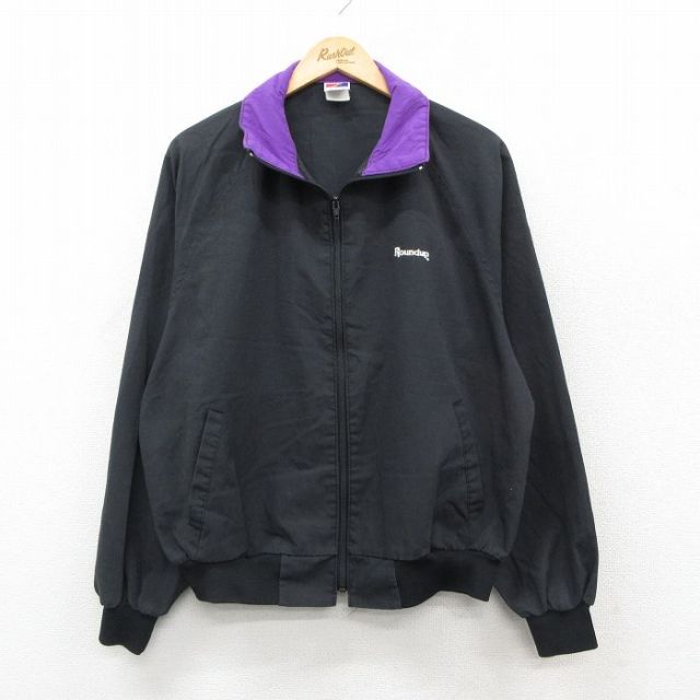 XL★古着 スイングスター 長袖 ジャケット メンズ 90年代 90s Round up ラグラン USA製 黒他 26jan30