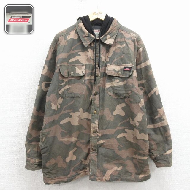 ディッキーズ 長袖ジャケット 迷彩 グリーン XL | 古着