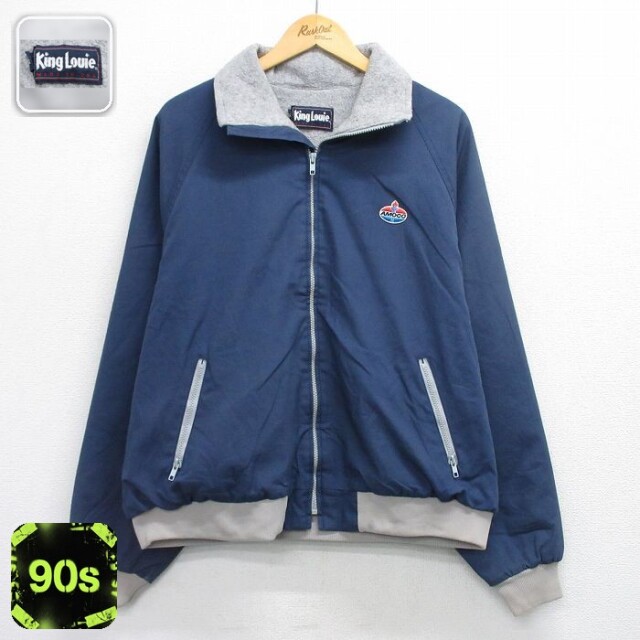 【50%OFF】キングルイ 90s ラグランジャケット AMOCO ネイビー XL | 古着