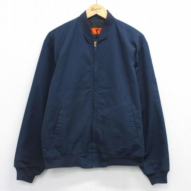 XL★古着 レッドキャップ 長袖 ワーク ジャケット メンズ 00年代 00s 紺系 内側キルティング 26feb13
