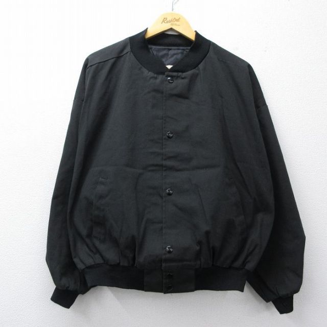 XL★古着 長袖 ジャケット メンズ 90年代 90s 無地 大きいサイズ 黒 26feb13
