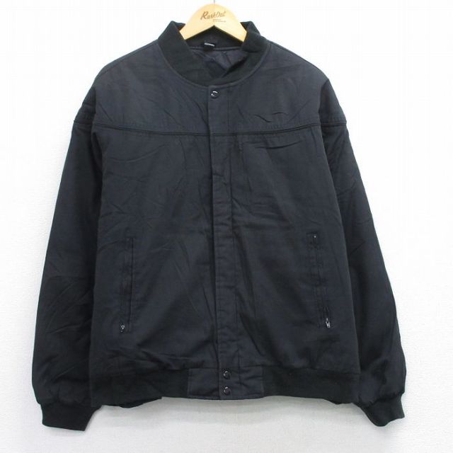 XL★古着 長袖 ダービー ジャケット メンズ 90年代 90s 大きいサイズ 黒【spe】 26feb16
