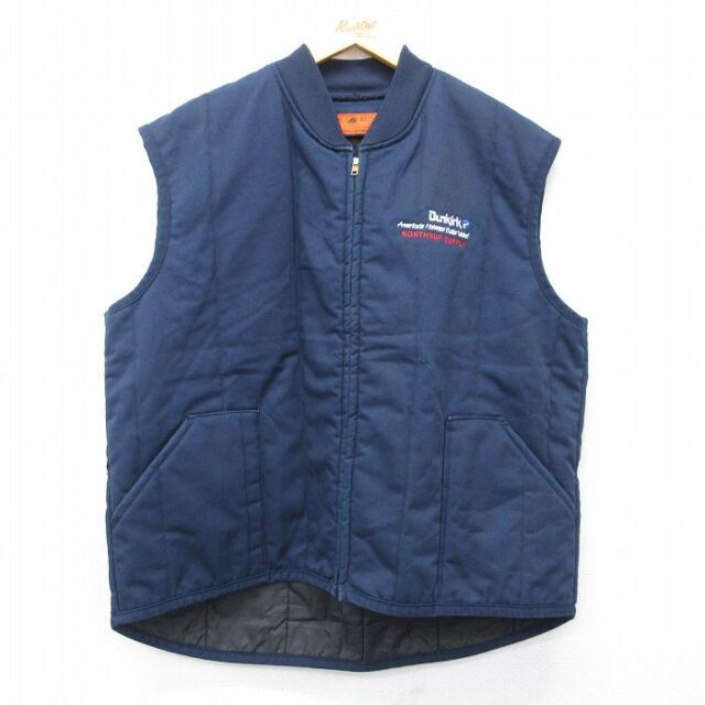 XL★古着 レッドキャップ ベスト メンズ 80年代 80s Dunkirk USA製 タロン 濃紺 26feb20