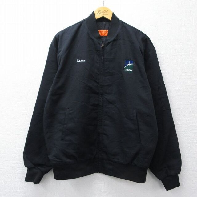 XL★古着 レッドキャップ 長袖 ワーク ジャケット メンズ 00年代 00s STROHWIG 大きいサイズ 黒 内側キルティング 26feb25