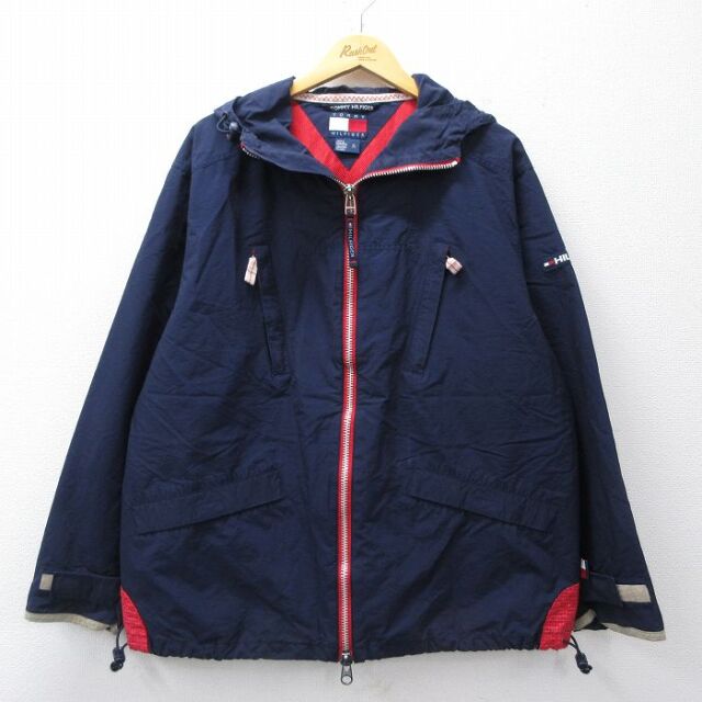 【20%OFF】トミーヒルフィガー 90s 長袖ジャケット 内側メッシュ ネイビー XL | 古着