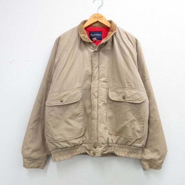 【20%OFF】マンハッタン 80s ラグランジャケット 襟コーデュロイ ベージュ XL | 古着