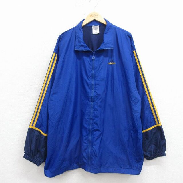 【20%OFF】アディダス 90s 長袖ジャケット ワンポイントロゴ ブルー XL | 古着