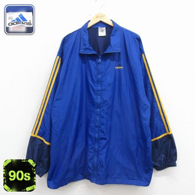 【50%OFF】アディダス 90s 長袖ジャケット ワンポイントロゴ ブルー XL | 古着