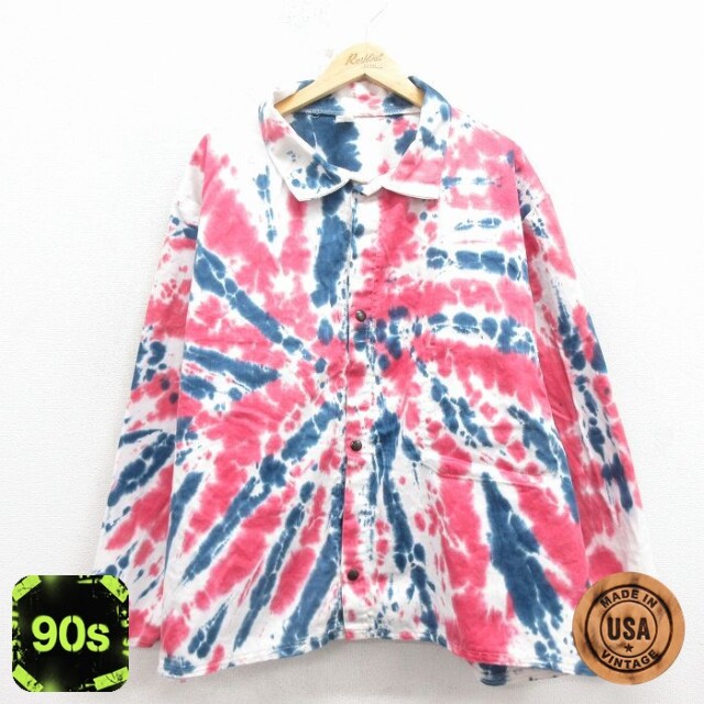 【50%OFF】タイダイ長袖ジャケット ホワイト XL | 古着