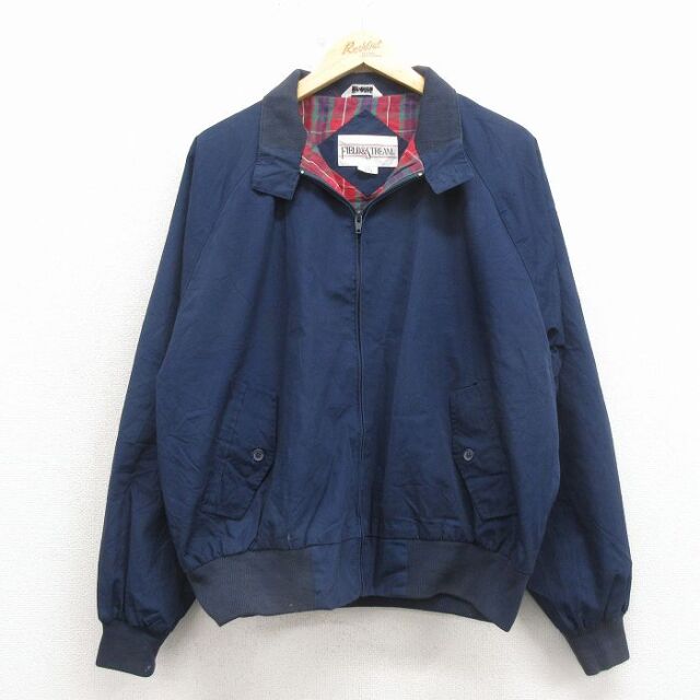 XL★古着 長袖 ジャケット スイングトップ メンズ 00年代 00s ラグラン 紺 26mar05