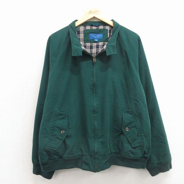 XL★古着 タウンクラフト 長袖 ジャケット メンズ 00年代 00s ラグラン 緑 内側キルティング 26mar05