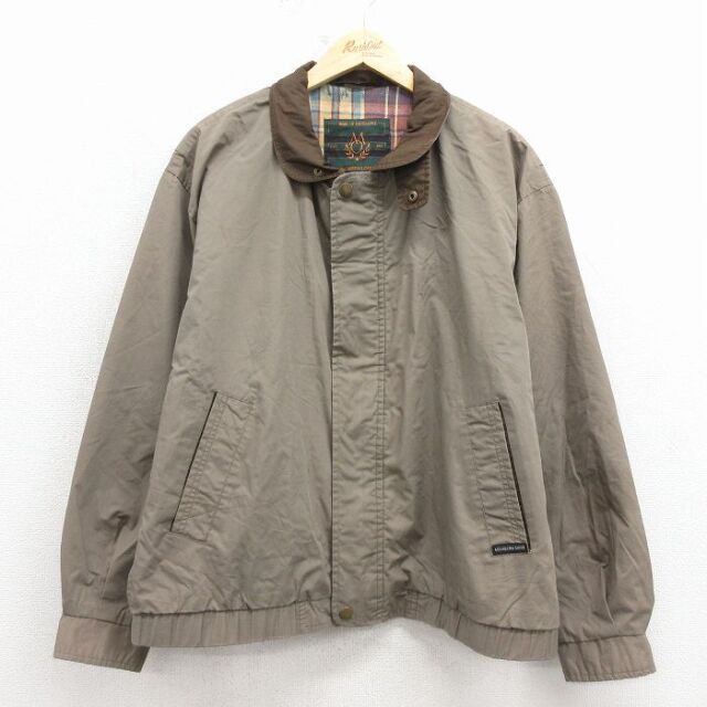 XL★古着 メンバーズオンリー 長袖 ジャケット メンズ 00年代 00s 濃ベージュ系 26mar05