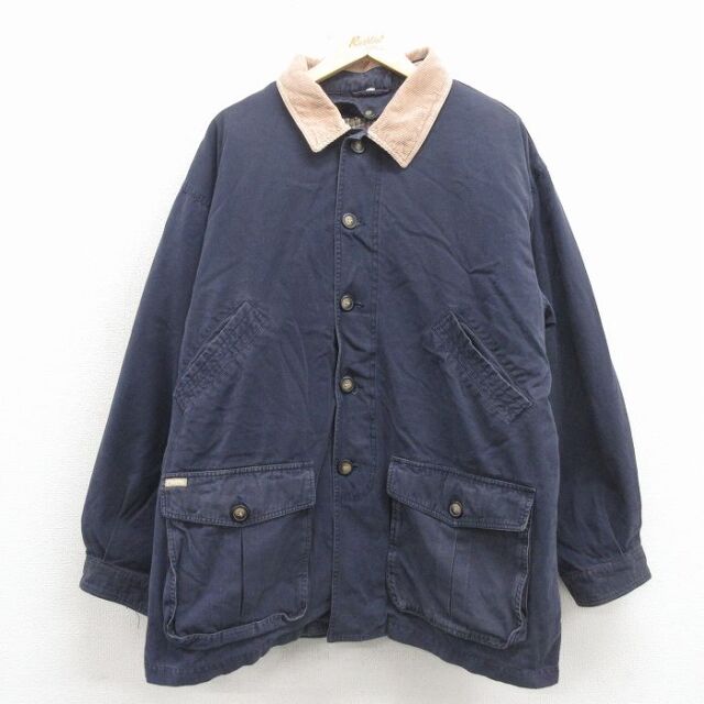 【20%OFF】CINTAS 長袖ジャケット 襟コーデュロイ ネイビー XL | 古着