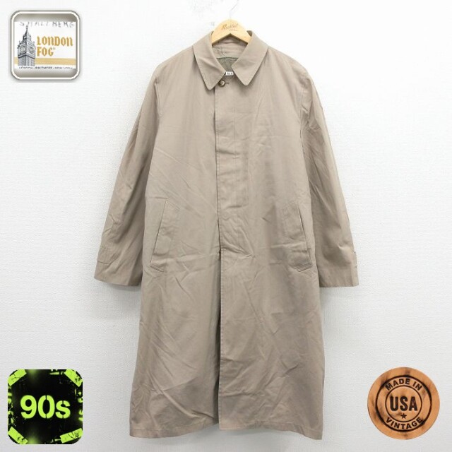 【50%OFF】ロンドンフォグ 90s ステンカラーコート ベージュ L | 古着