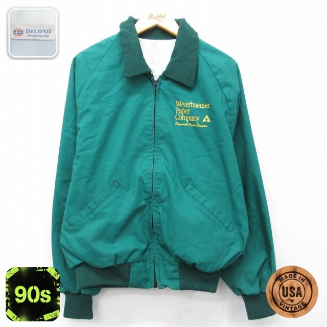 デロング 90s ラグランジャケット Wayerhaeuser グリーン XL | 古着