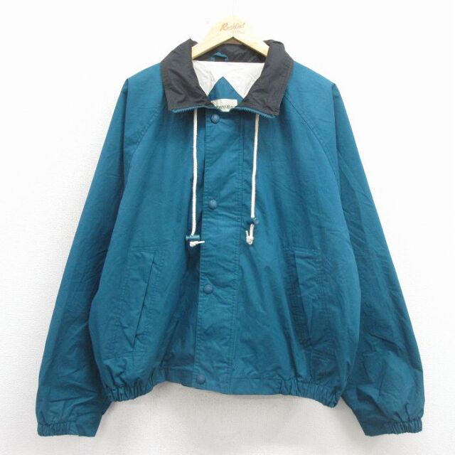 XL★古着 セントジョンズベイ 長袖 ジャケット メンズ 90年代 90s 大きいサイズ ラグラン 青緑【spe】 26mar09