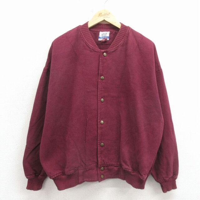 XL★古着 エクスプレス 長袖 ジャケット メンズ 90年代 90s 大きいサイズ エンジ【spe】 26mar16