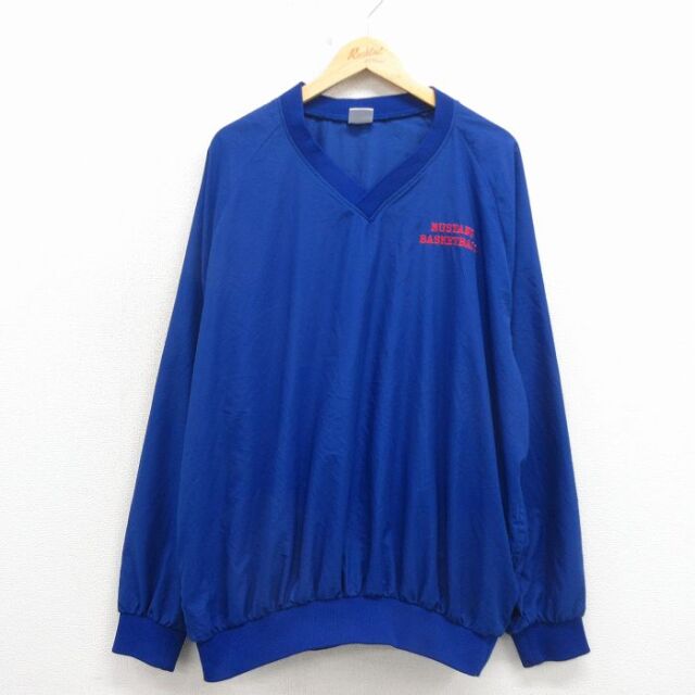 【20%OFF】00s ラグランジャケット バスケットボール ブルー XL | 古着