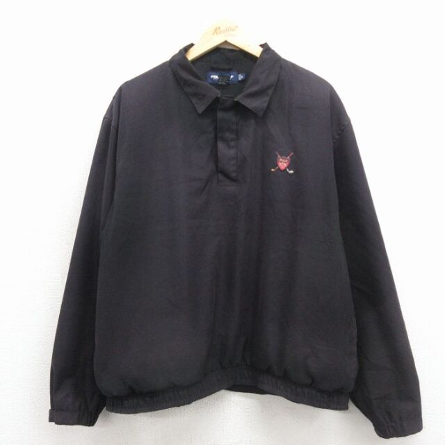 【20%OFF】ラルフローレン 90s 長袖ジャケット ワンポイントロゴ ブラック XL | 古着