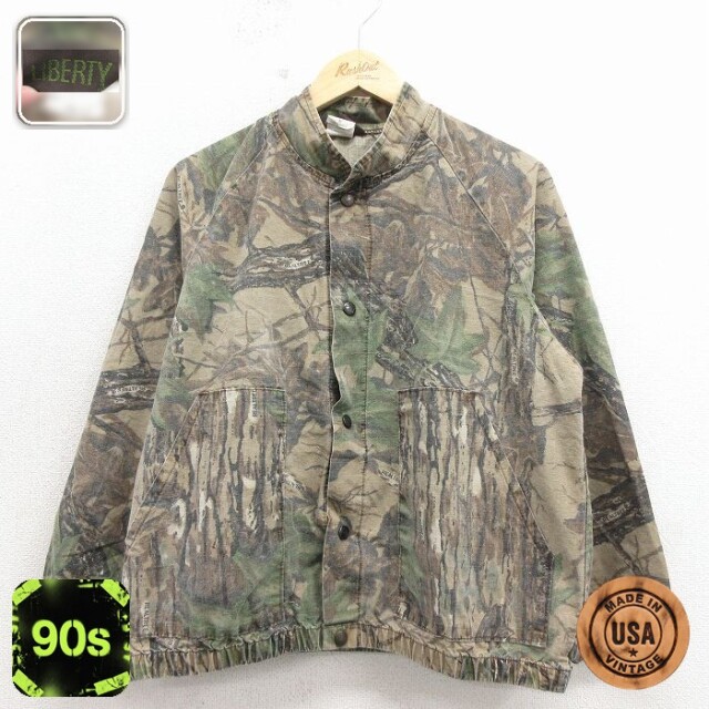 【20%OFF】リバティ 90s ラグランハンティングジャケット リアルツリー グリーン迷彩 メンズXL相当 | 古着