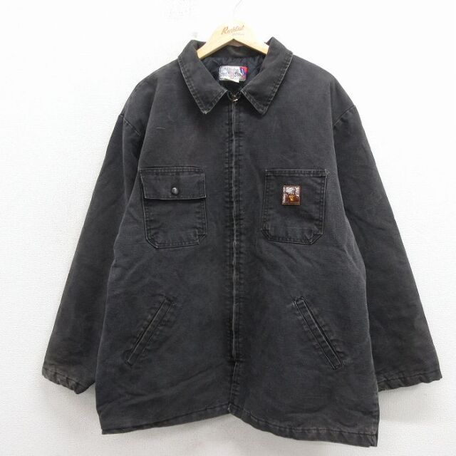 ジャケット 90s 長袖ジャケット ダック地 ブラック メンズXL相当 | 古着