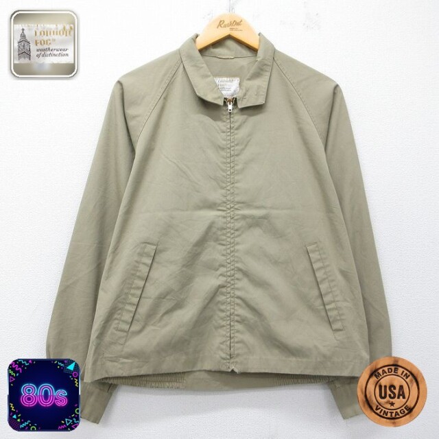 【20%OFF】ロンドンフォグ 80s スイングトップジャケット ラグラン ベージュ メンズL相当 | 古着