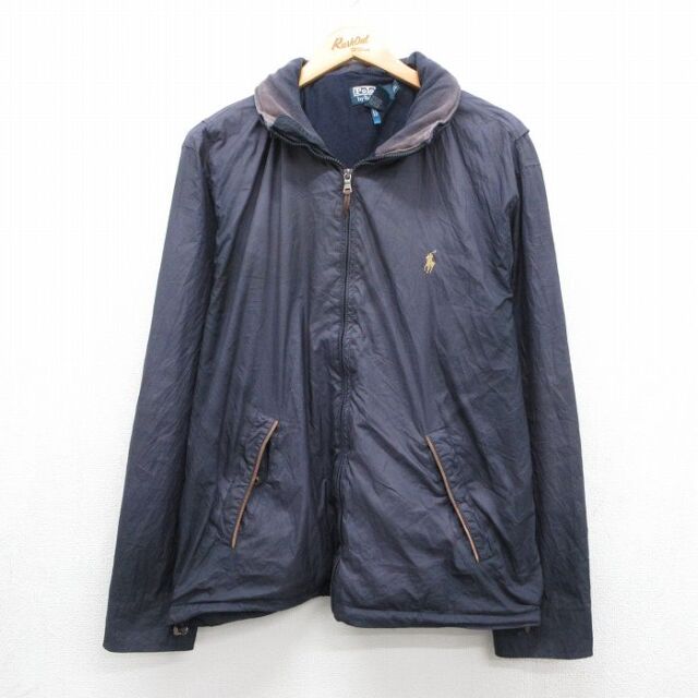 ラルフローレン 90s ジャケット ワンポイントロゴ ネイビー メンズXL相当 | 古着