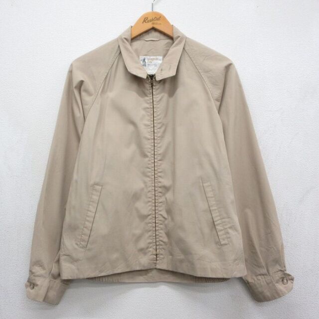 80年代 USA製 London Fog ロンドンフォグ ジャケット ベージュ(メンズ 44 L)中古 古着 V3344 古着通販 L☆古着 ロンドンフォグ 長袖 ジャケット スイングトップ