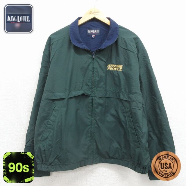 キングルイ 90s 長袖ジャケット AFSCME ネイビー メンズXL相当 | 古着