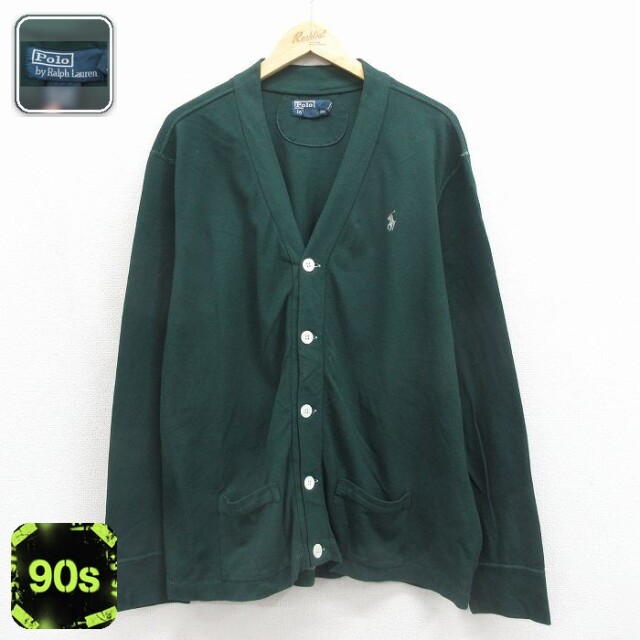ラルフローレン 90s 長袖ジャケット ワンポイントロゴ グリーン メンズXL相当 | 古着