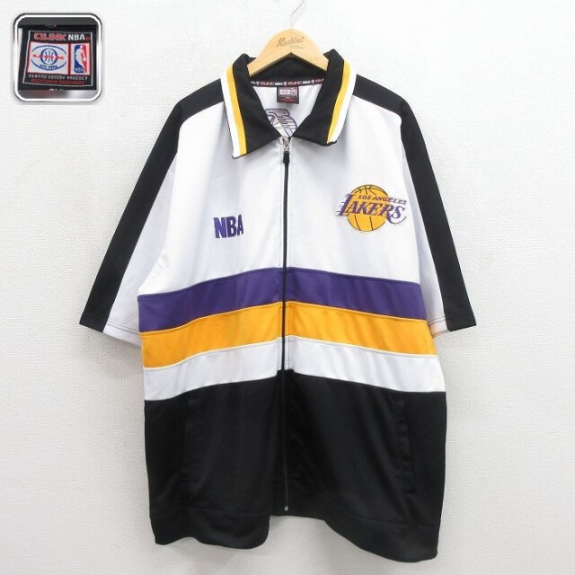 古着通販 XL☆古着 半袖 ジャケット メンズ NBA ロサンゼルス