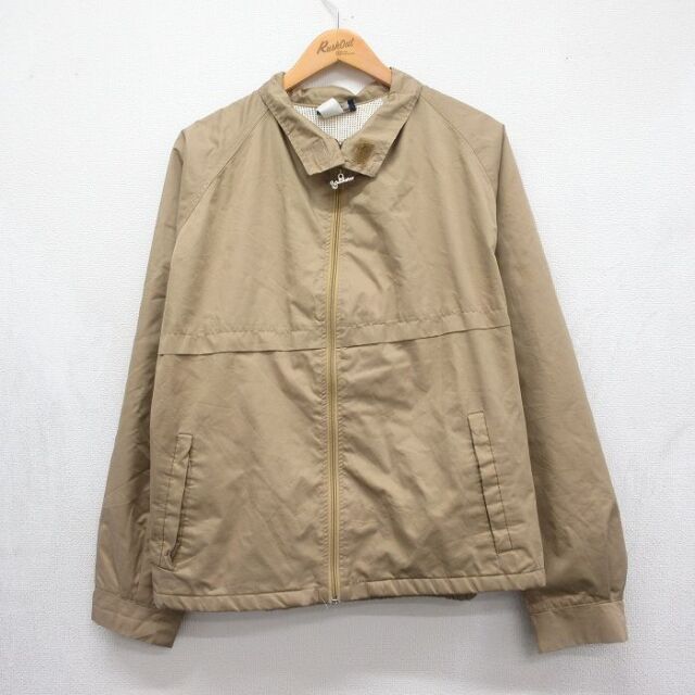 XL★古着 長袖 ジャケット メンズ 90年代 90s ラグラン USA製 ベージュ 内側メッシュ 26jul06