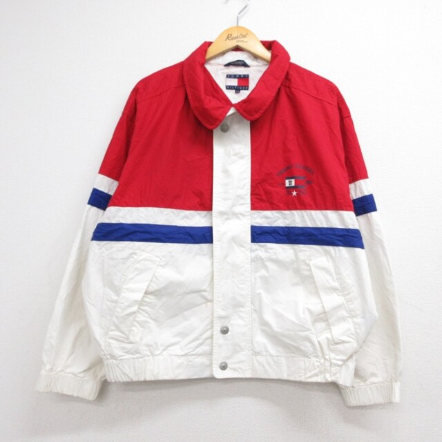 トミーヒルフィガー 90s ジャケット STAR CLASS ツートンカラー ホワイト メンズXL相当 | 古着