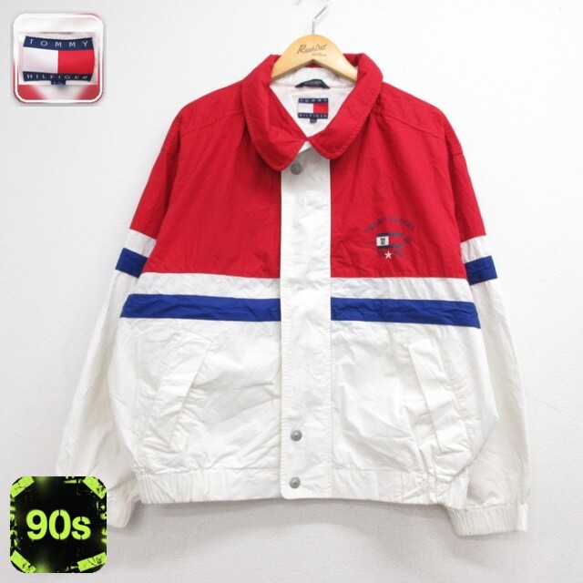 トミーヒルフィガー 90s ジャケット STAR CLASS ツートンカラー ホワイト メンズXL相当 | 古着
