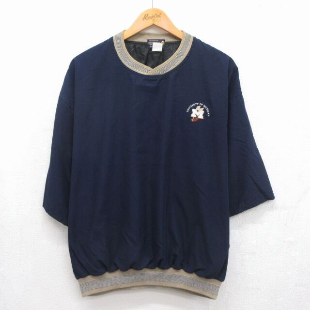 ミシガン大学 90s 半袖ジャケット ネイビー メンズXL相当 | 古着