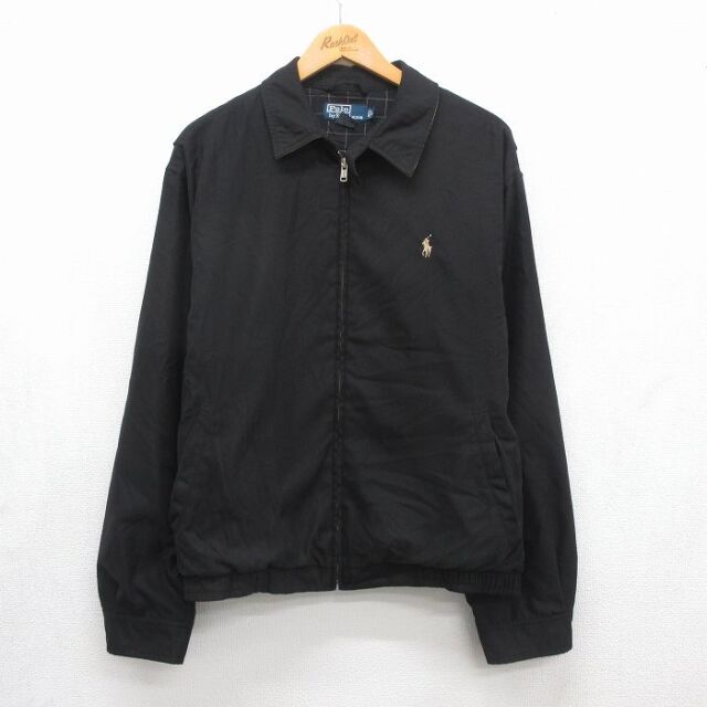 ラルフローレン 90s スイングトップジャケット ワンポイントロゴ ブラック メンズXL相当 | 古着